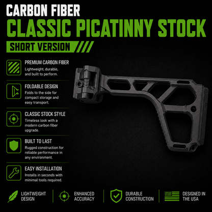 Carbon Fiber Classic Picatinny Stock Short Version